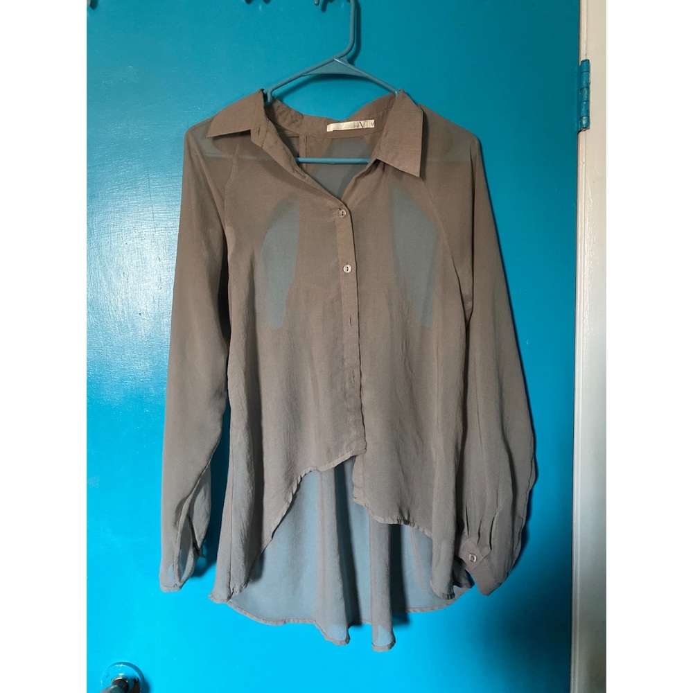 Long sleeve sheer top